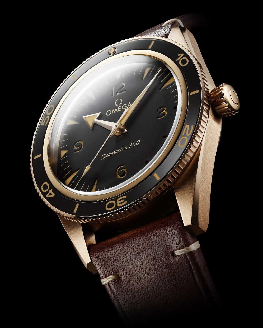 Omega Seamaster 300 Bronze Gold Leather Strap 23492412110001 detay görseli 2