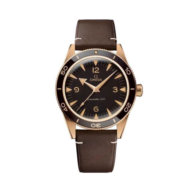 Beğenmek için çift tıkla Omega Seamaster 300 Bronze Gold Leather Strap 23492412110001 Görsel 1