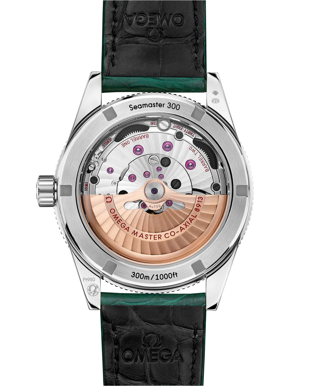Omega Seamaster 300 Platinum On Leather Strap 23493412199001 detay görseli 1