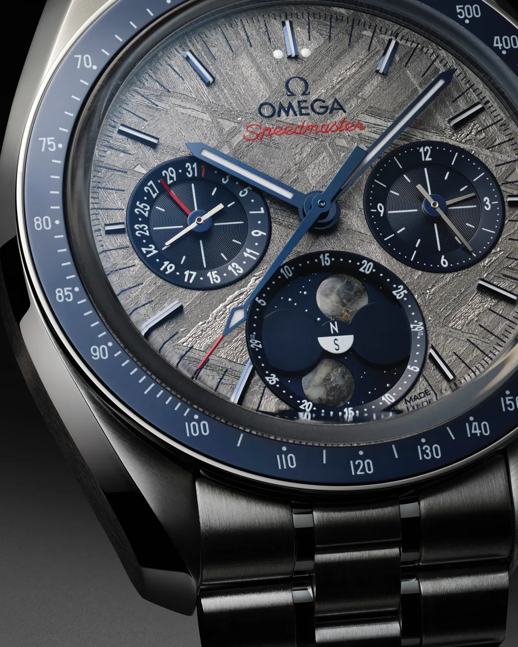 Omega Speedmaster Moonphase Meteorite 30430 detay görseli 4