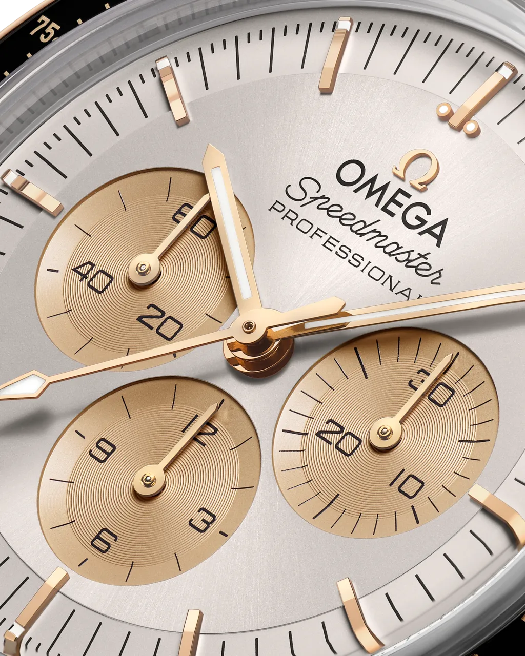 Omega Speedmaster Moonwatch Professional Moonshine Gold on Alligator 31023425002001 detay görseli 3