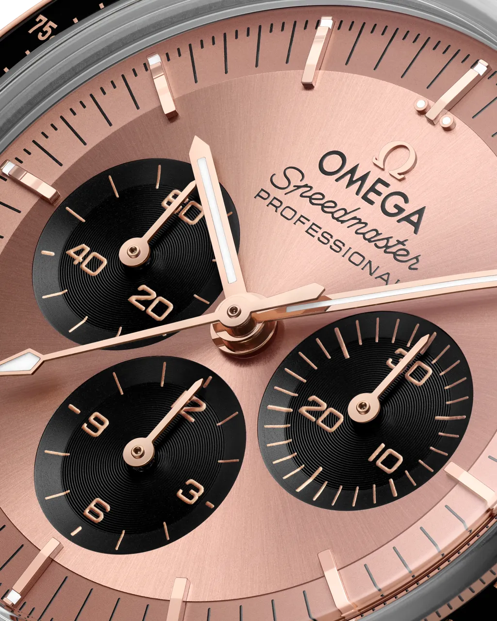 Omega Speedmaster Moonwatch Professional Sedna Gold on Alligator 31023425099001 detay görseli 3
