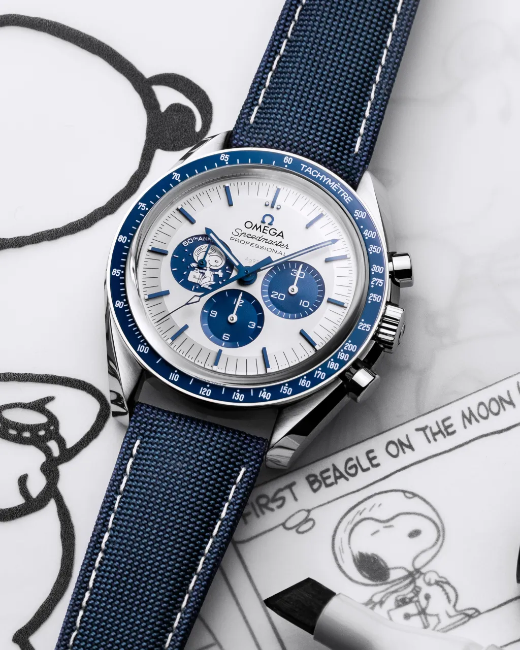 Omega Speedmaster Anniversary Series Silver Snoopy Award 31032425002001 detay görseli 3