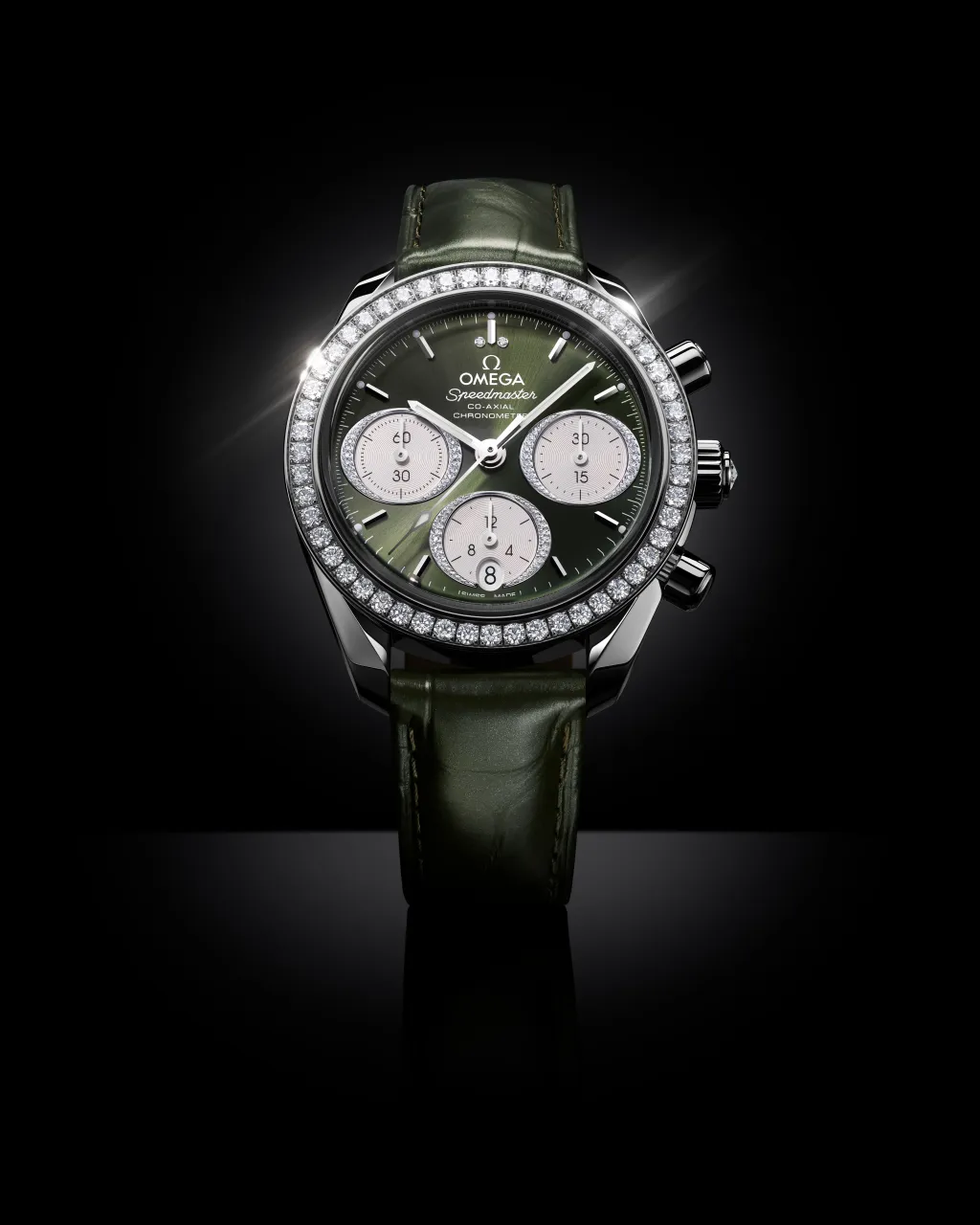 Omega Speedmaster 38 mm Steel On Alligator 32418385060001 detay görseli 4