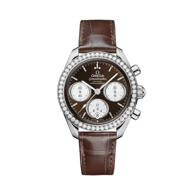 Beğenmek için çift tıkla Omega Speedmaster 38 mm Steel On Alligator 32418385063001 Görsel 1