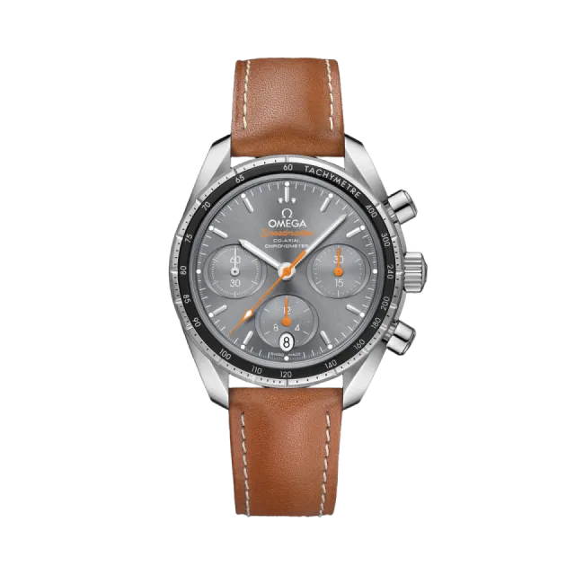 Beğenmek için çift tıkla Omega Speedmaster 38 mm Steel on Leather Strap 32432385006001 Görsel 1