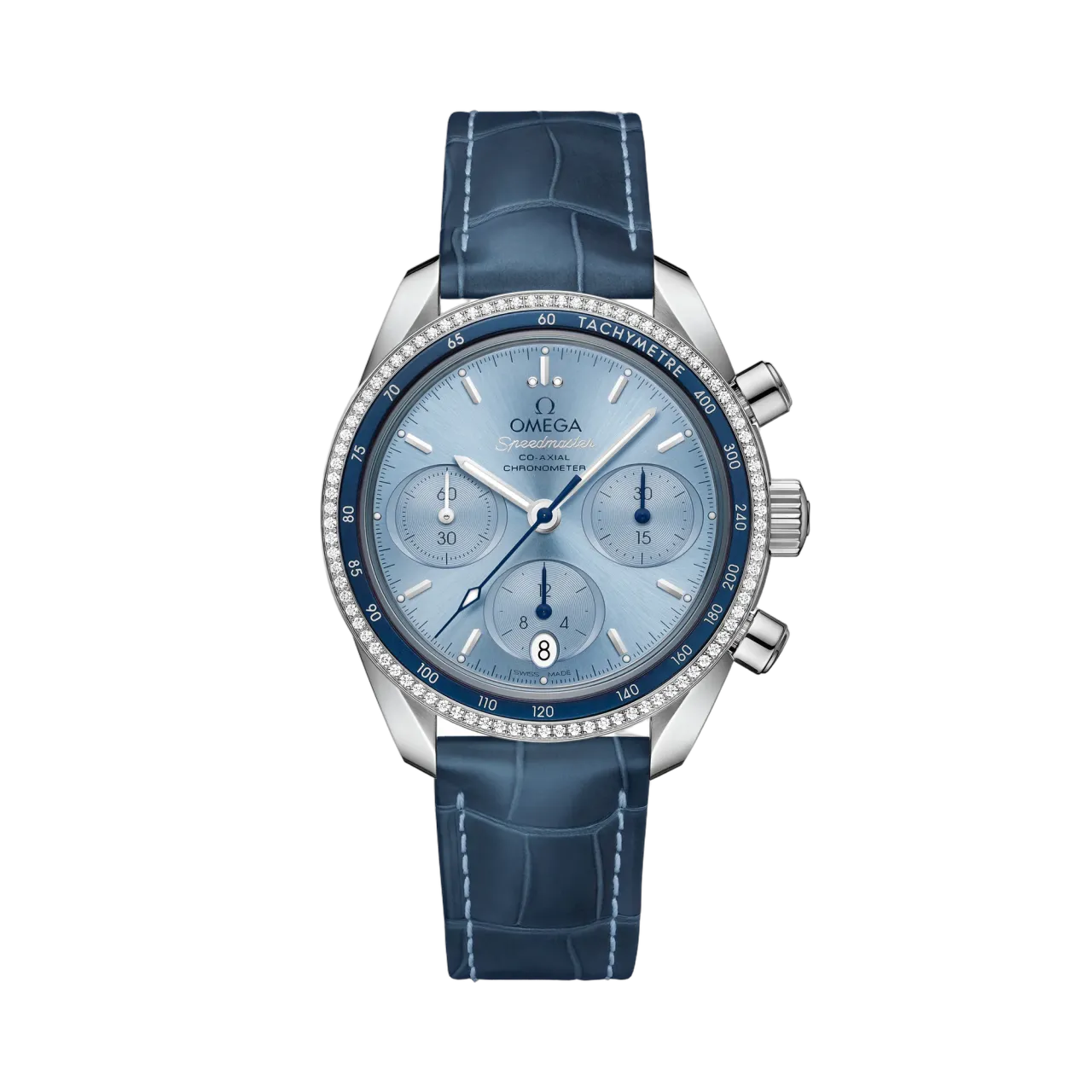 Omega Speedmaster 38 mm Steel On Leather Strap 32438385003001