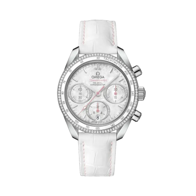 Beğenmek için çift tıkla Omega Speedmaster 38 mm Steel On Leather Strap 32438385055001 Görsel 1