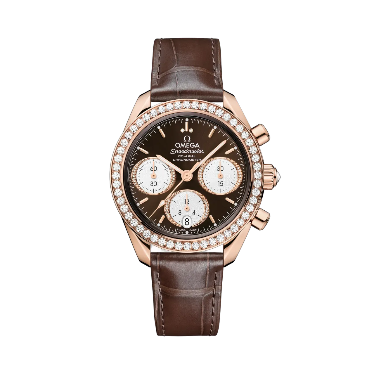Omega Speedmaster 38 mm Sedna Gold on Alligator 32458385063001