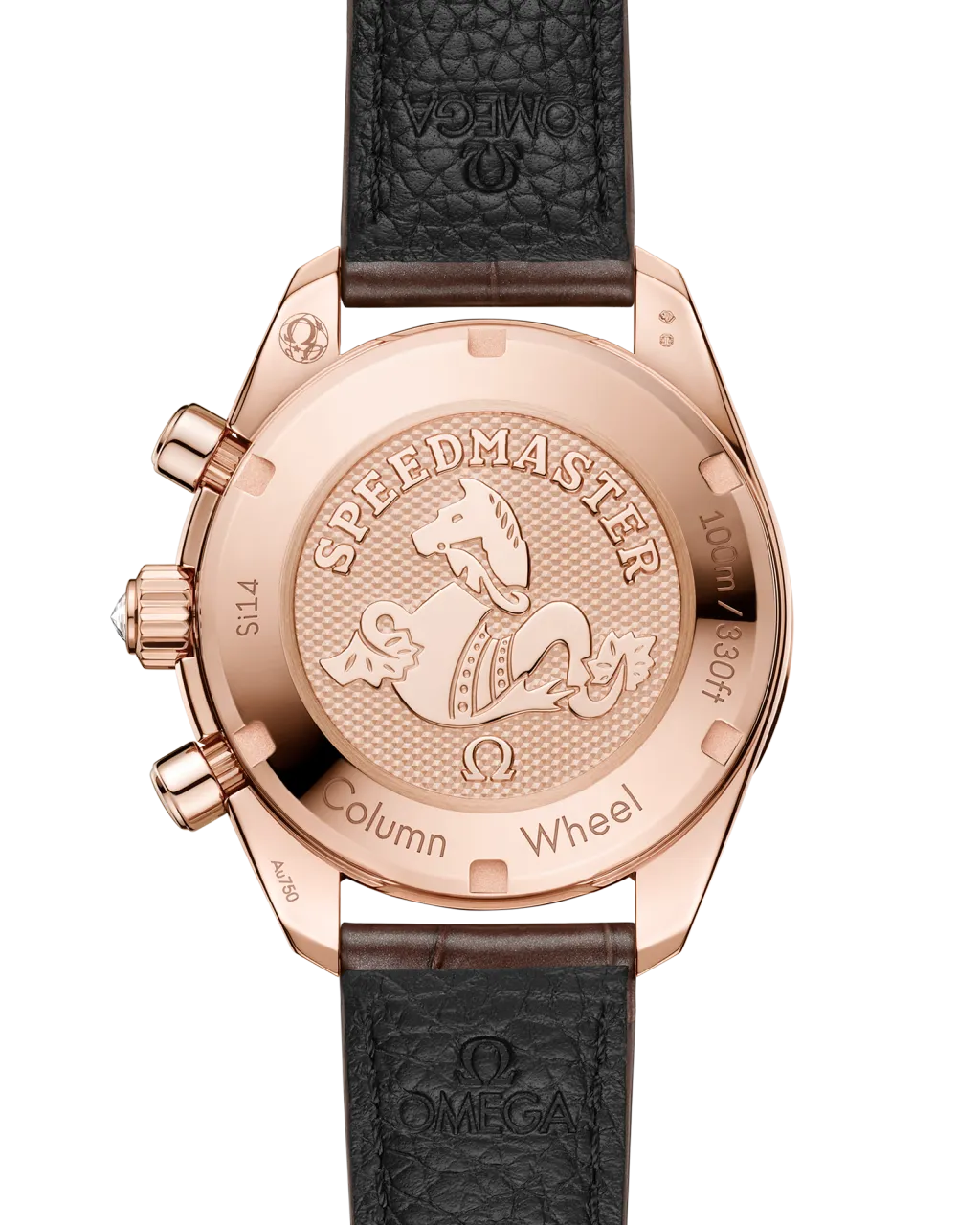 Omega Speedmaster 38 mm Sedna Gold on Alligator 32458385063001 detay görseli 1