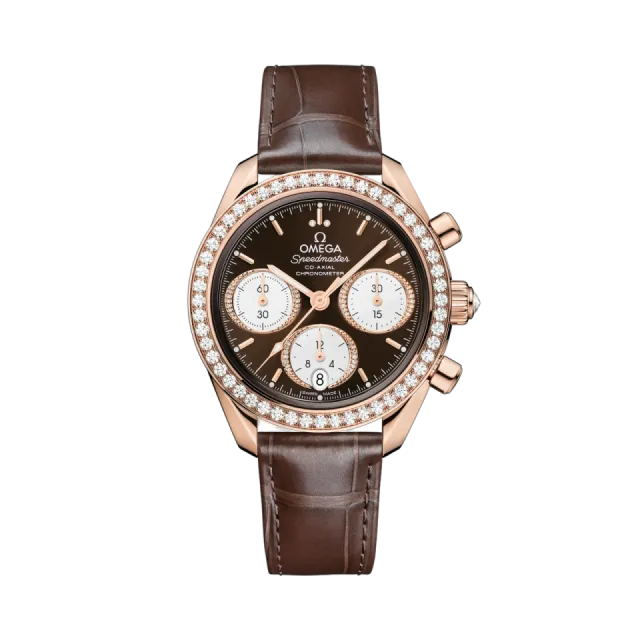 Beğenmek için çift tıkla Omega Speedmaster 38 mm Sedna Gold on Alligator 32458385063001 Görsel 1