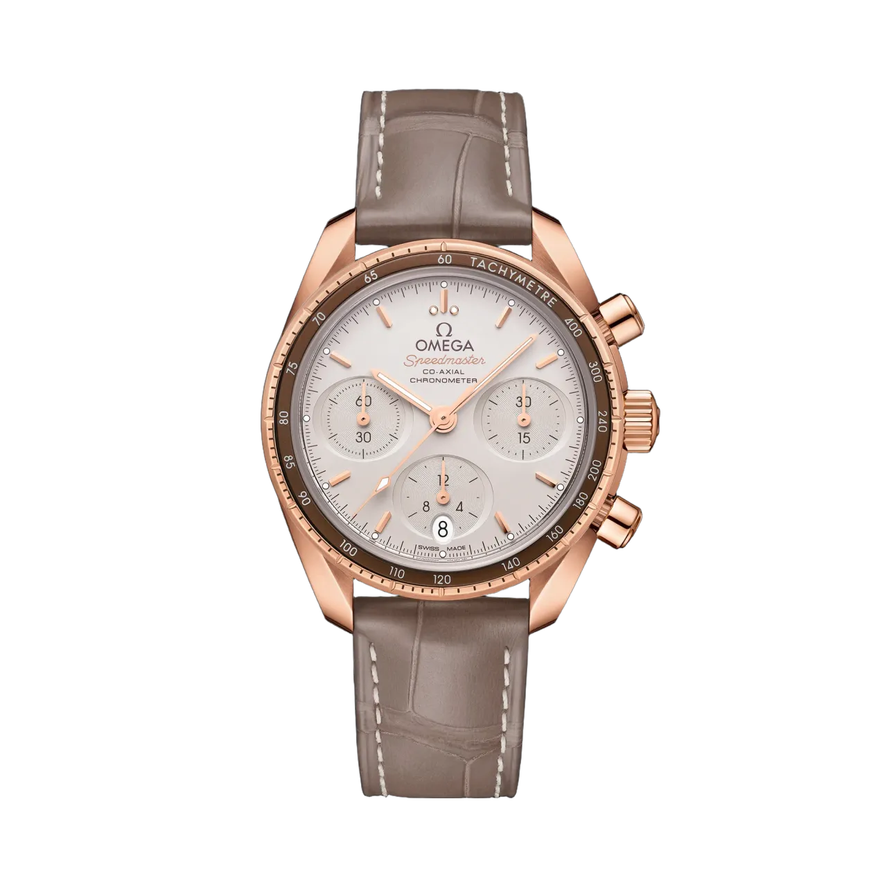 Omega Speedmaster 38 mm Sedna™ Gold On Leather Strap 32463385002003