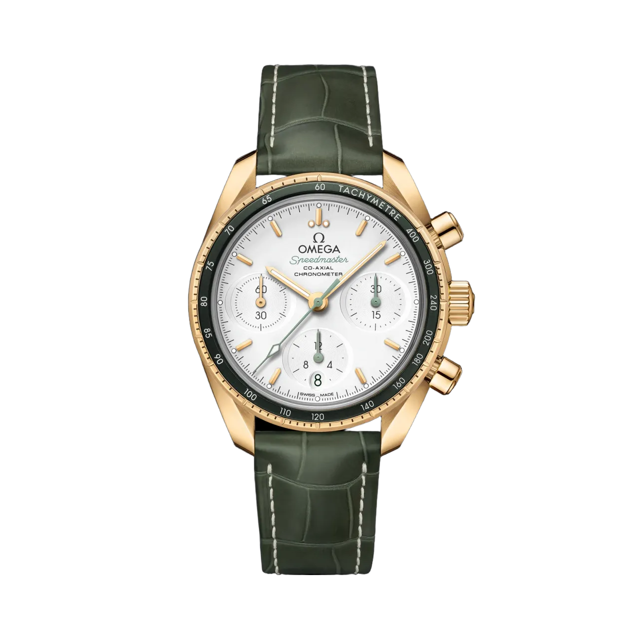 Omega Speedmaster 38 mm Yellow Gold On Leather Strap 32463385002004