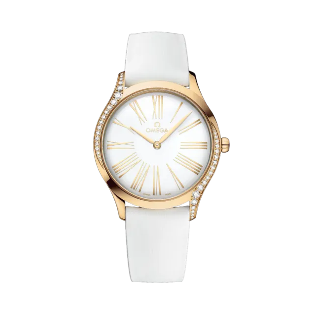 Beğenmek için çift tıkla Omega De Ville Trésor Moonshine™ Gold on Rubber Strap 42857366004001 Görsel 1
