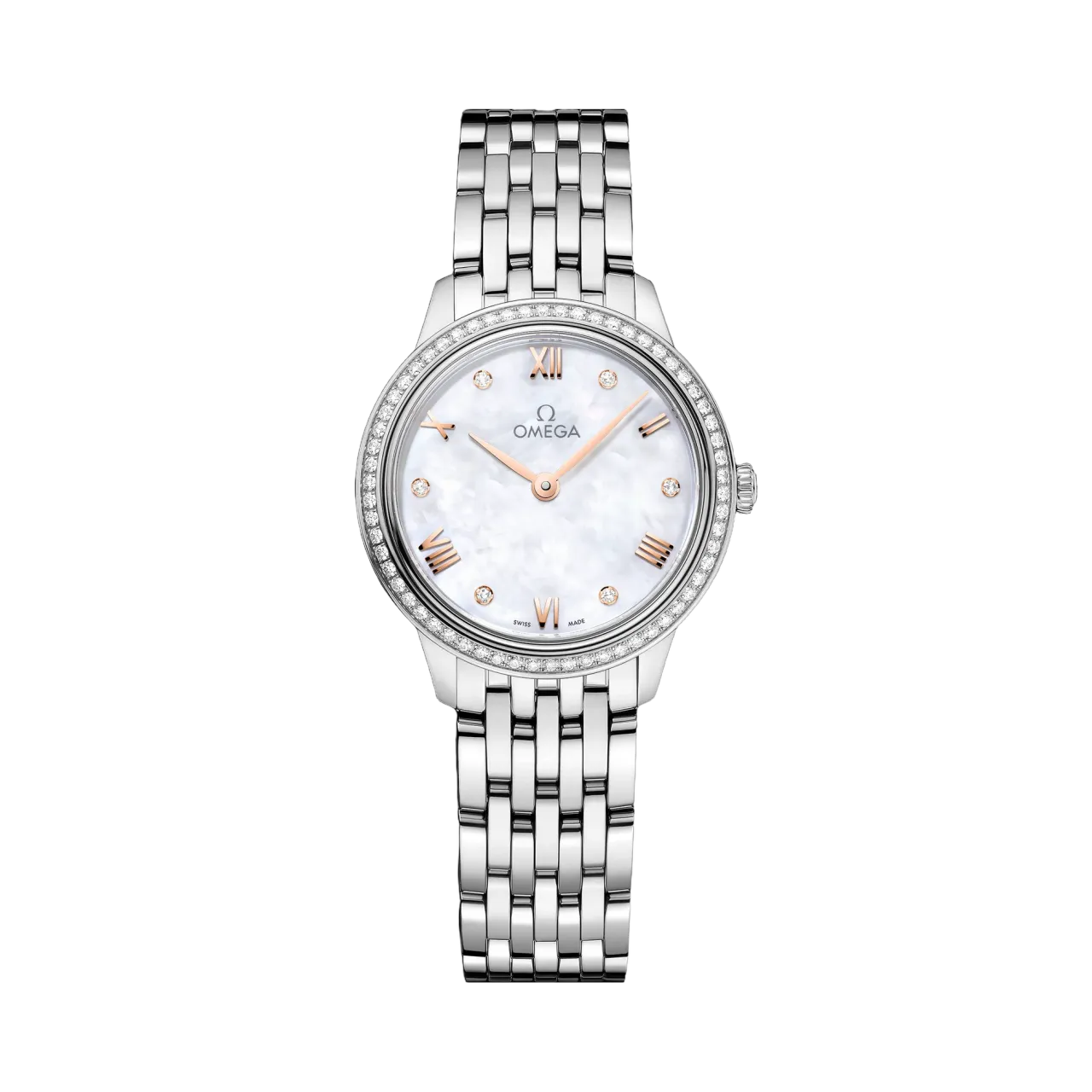 Omega De Ville Prestige White Mother-Of-Pearl 43415286055001