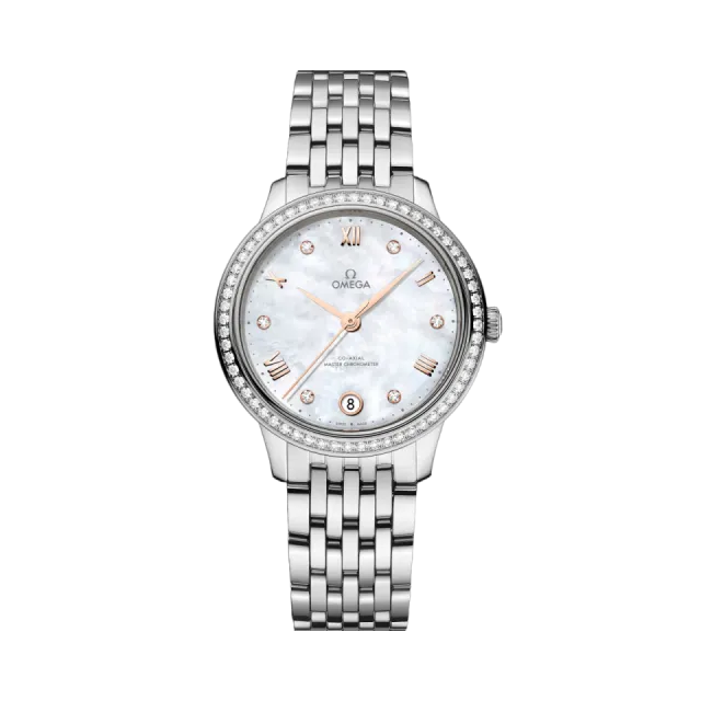 Beğenmek için çift tıkla Omega De Ville Prestige White Mother-Of-Pearl Otomatik 43415342055001 Görsel 1