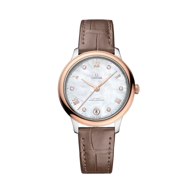 Beğenmek için çift tıkla Omega De Ville Prestige Sedna Gold Leather Strap 43423342055001 Görsel 1