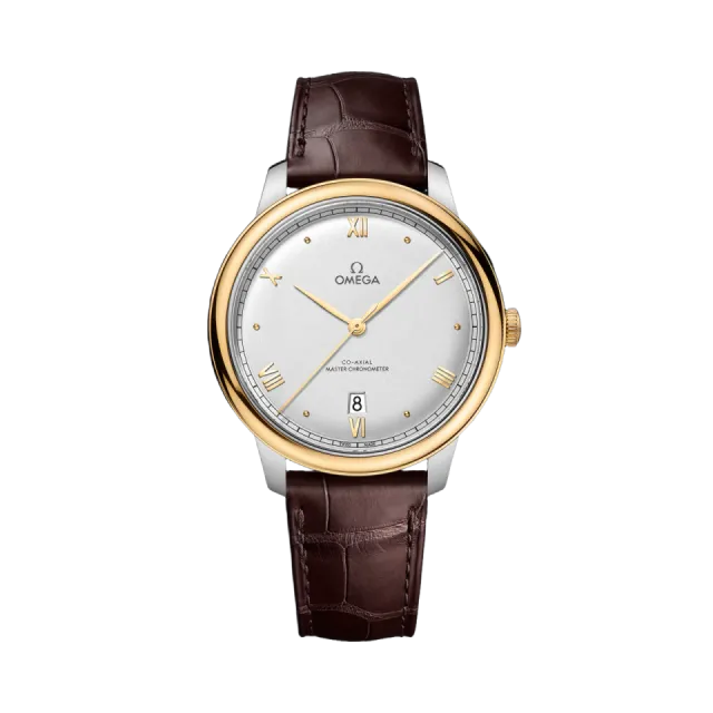Beğenmek için çift tıkla Omega De Ville Prestige 40 mm Steel - Yellow Gold on Leather Strap 43423402002002 Görsel 1