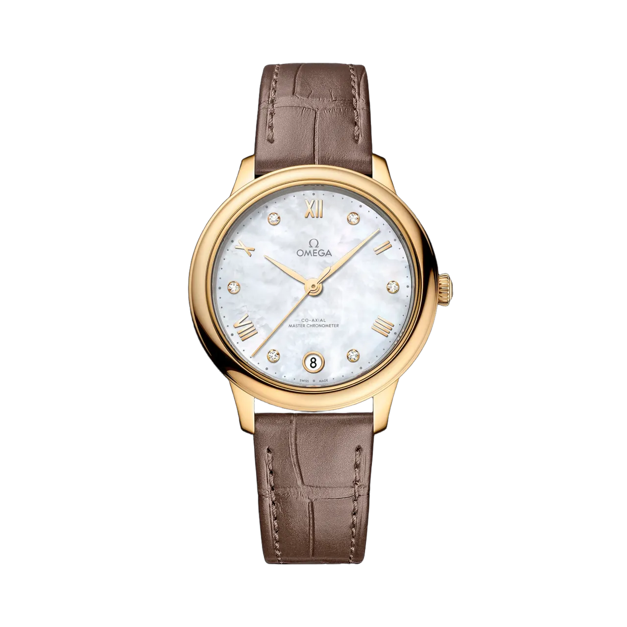 Omega De Ville Prestige Yellow Gold On Leather Strap 43453342055002