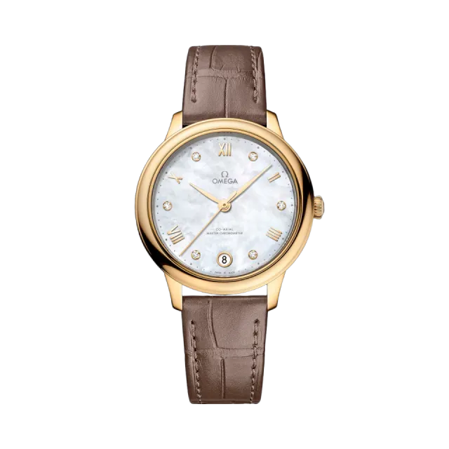 Omega De Ville Prestige Yellow Gold On Leather Strap 43453342055002 Görsel 1