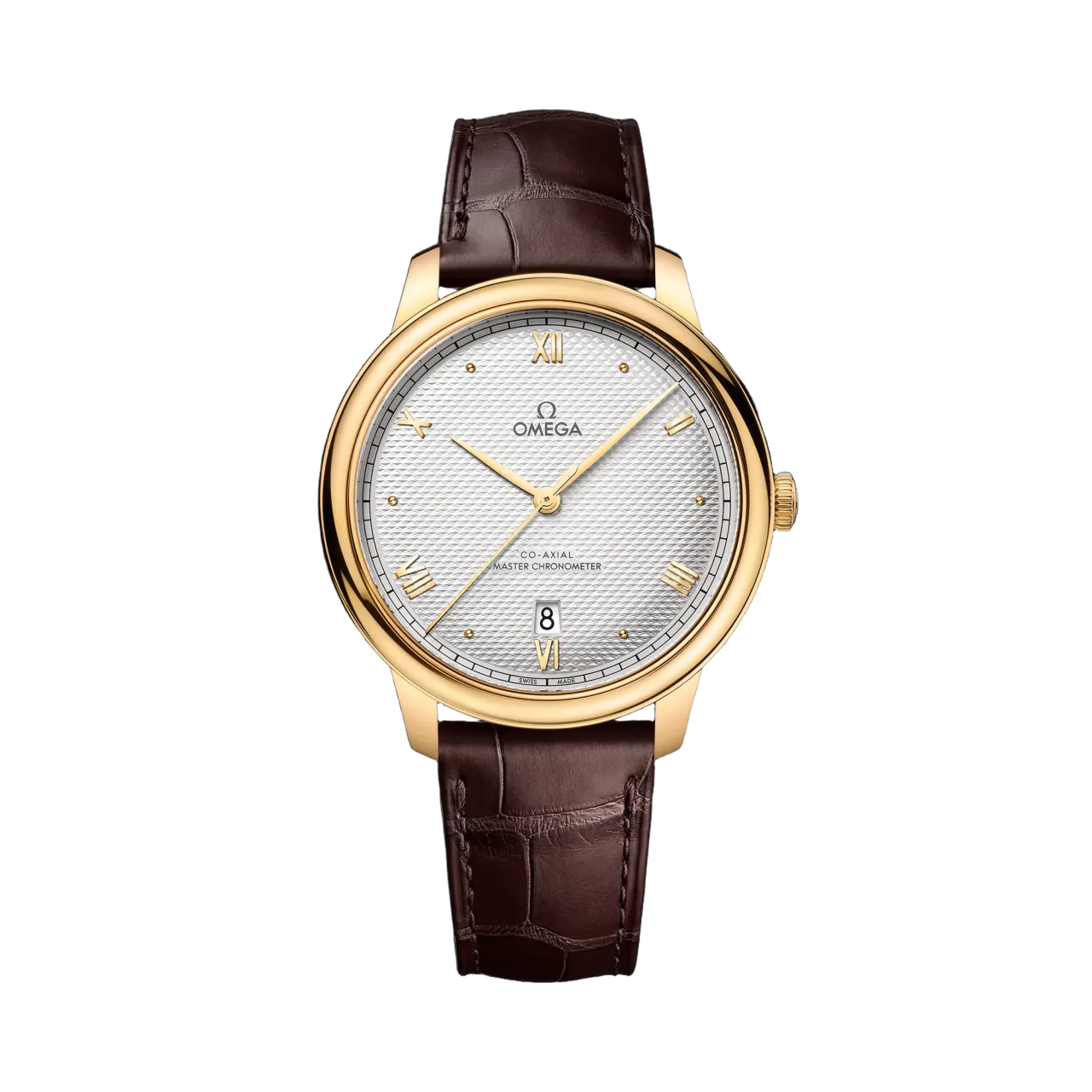 Omega De Ville Prestige Yellow Gold On Leather Strap 43453402002002