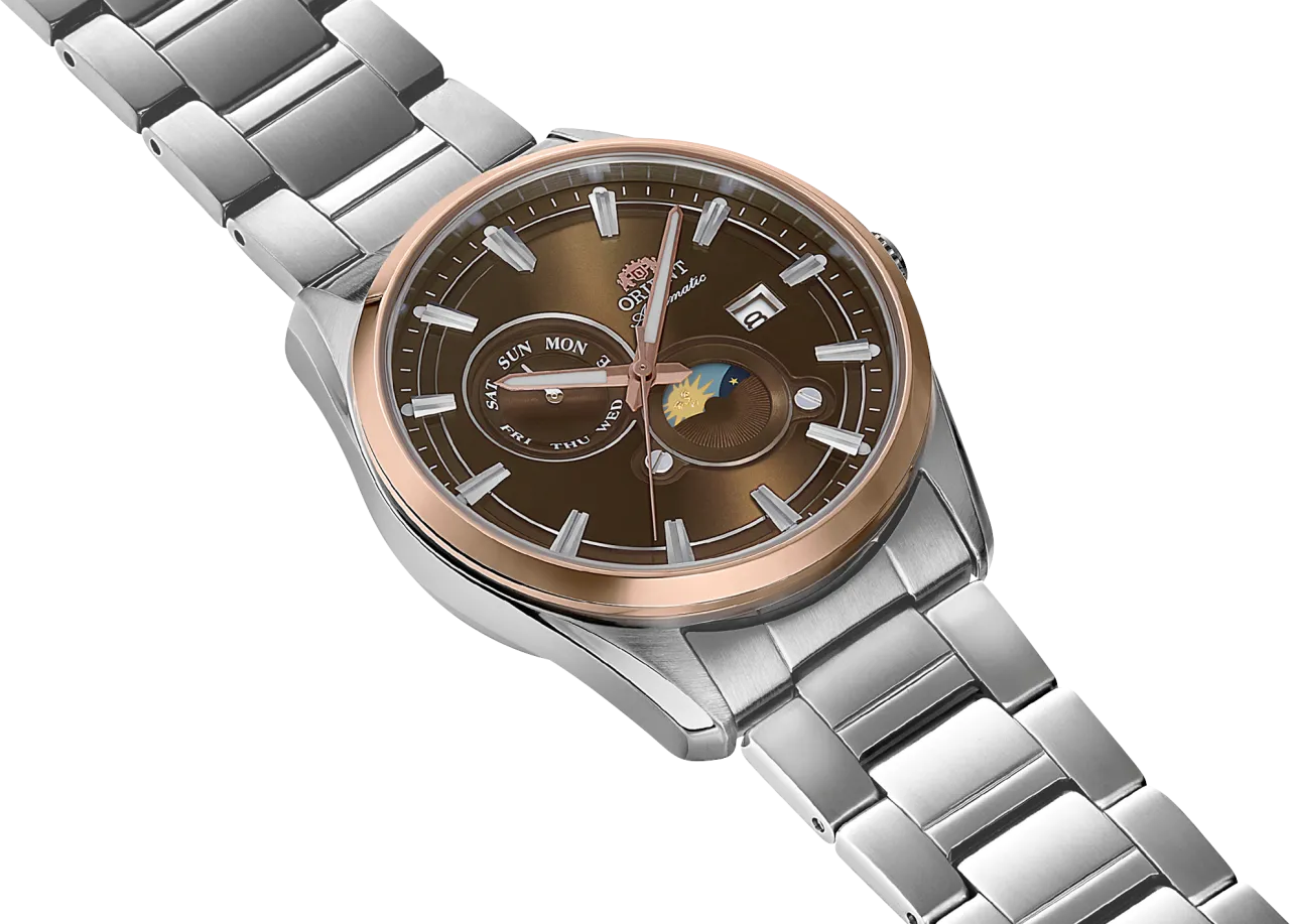 Orient Stretto Sun & Moon Brown RA-AK0313Y detay görseli 1