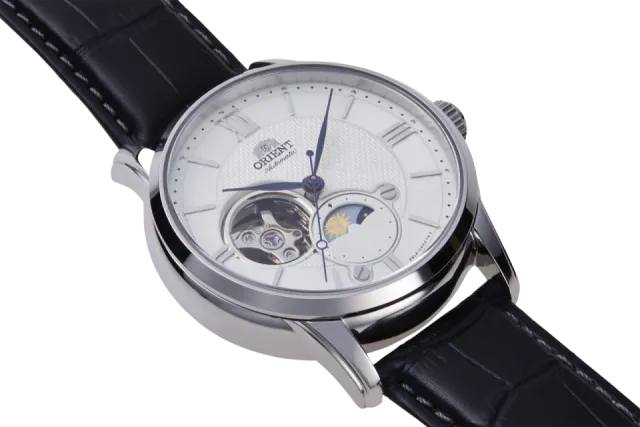 Orient Bambino Sun & Moon Semi Skeleton Otomatik Beyaz RAAS0011S Görsel 3