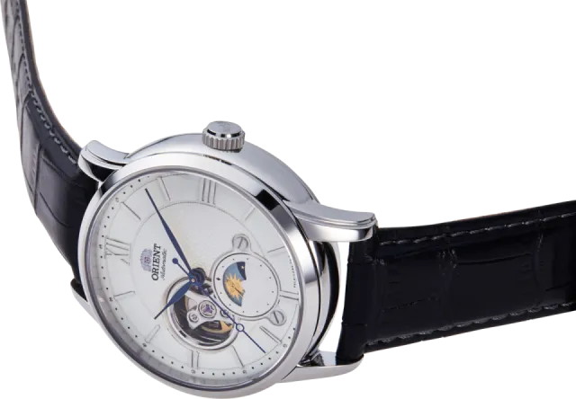 Orient Bambino Sun & Moon Semi Skeleton Otomatik Beyaz RAAS0011S Görsel 4