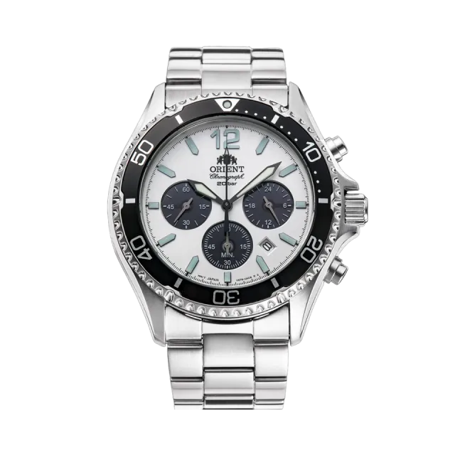 Orient Mako Chronograph Solar Beyaz RA-TX0203S Görsel 1