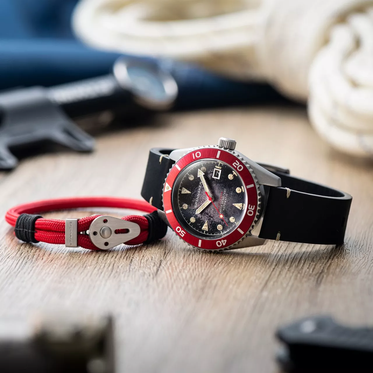 Spinnaker Wreck Distressed Black SP-5089-01 Kol Saati detay görseli 5