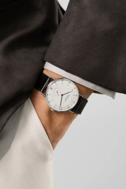 NOMOS Metro 38 Date Otomatik White Silver Plated 1102 Görsel 9