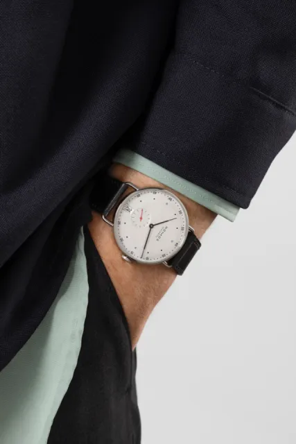 NOMOS Metro 38 Date Otomatik White Silver Plated 1102 Görsel 11