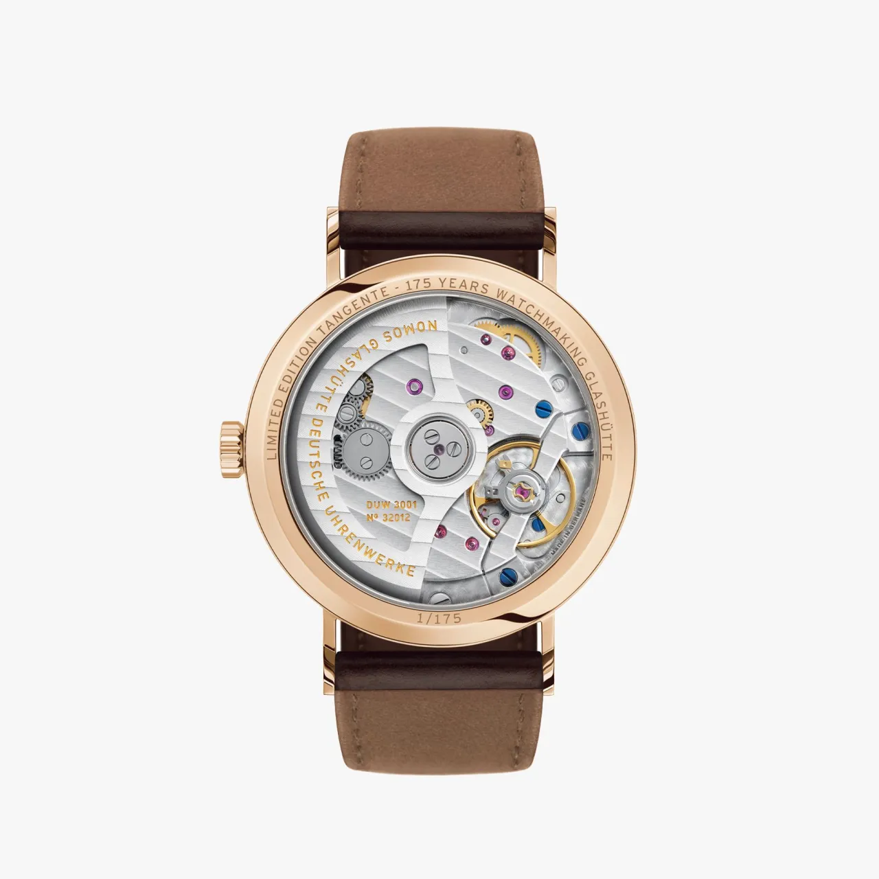 NOMOS Glashütte Tangente Rose Gold Neomatik 175 Years Watchmaking Glashütte 160S1 detay görseli 1