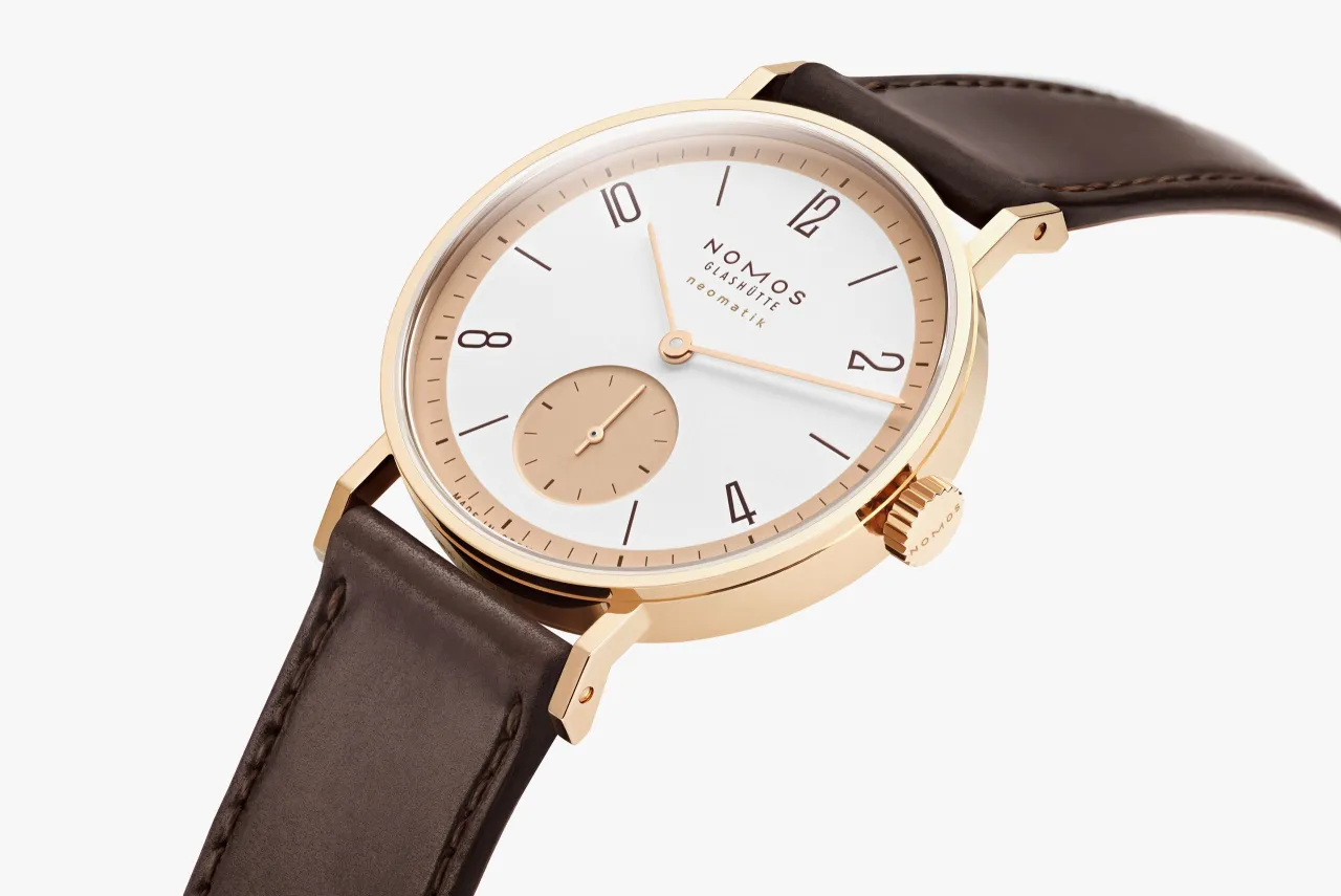 NOMOS Glashütte Tangente Rose Gold Neomatik 175 Years Watchmaking Glashütte 160S1 detay görseli 2