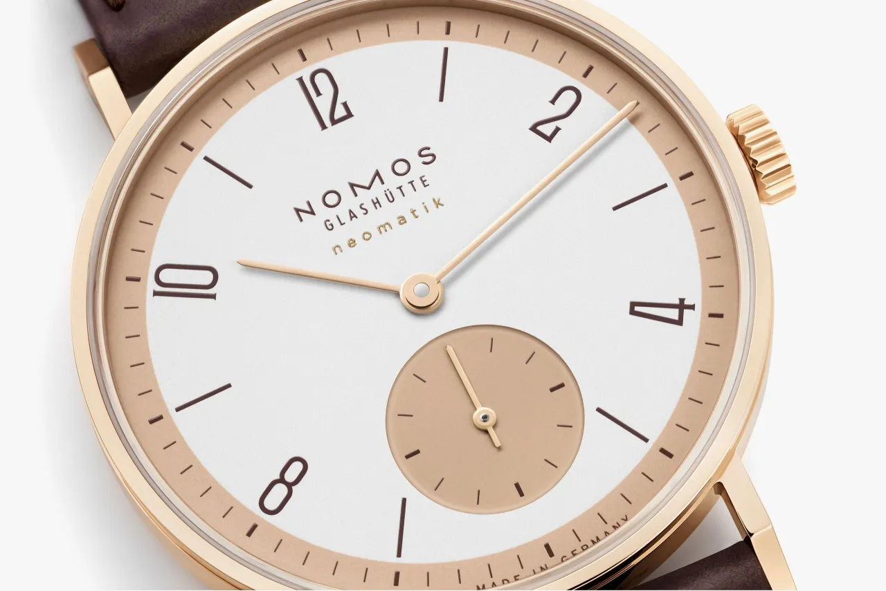 NOMOS Glashütte Tangente Rose Gold Neomatik 175 Years Watchmaking Glashütte 160S1 detay görseli 3