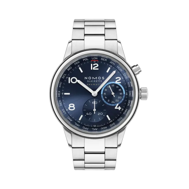 NOMOS Glashütte Club Sport Neomatik Worldtimer Blue 790 Görsel 1