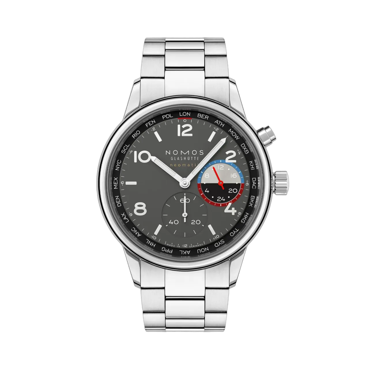 NOMOS Glashütte Club Sport Neomatik Worldtimer Volcano 790S1