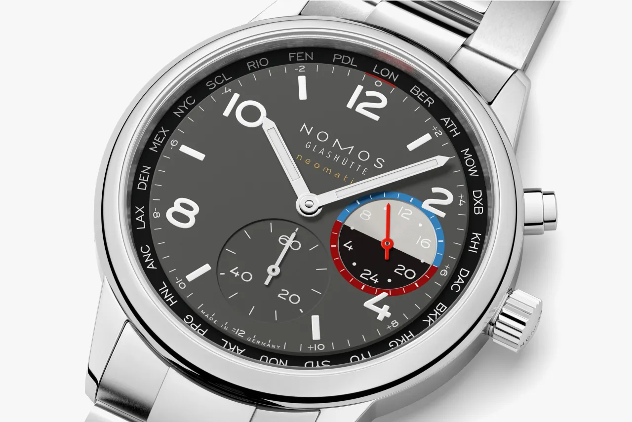 NOMOS Glashütte Club Sport Neomatik Worldtimer Volcano 790S1 detay görseli 3