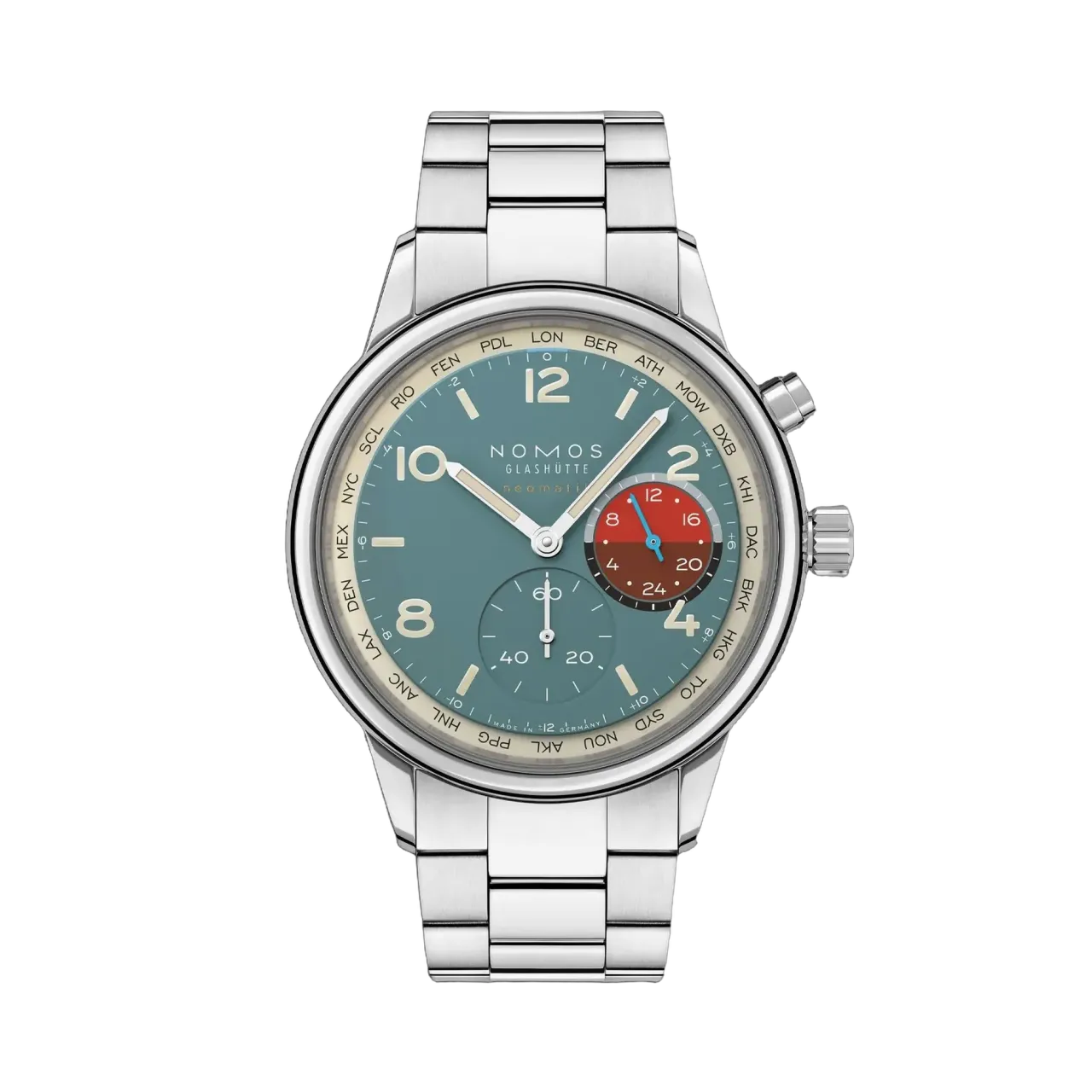 NOMOS Glashütte Club Sport Neomatik Worldtimer Glacier 790S4