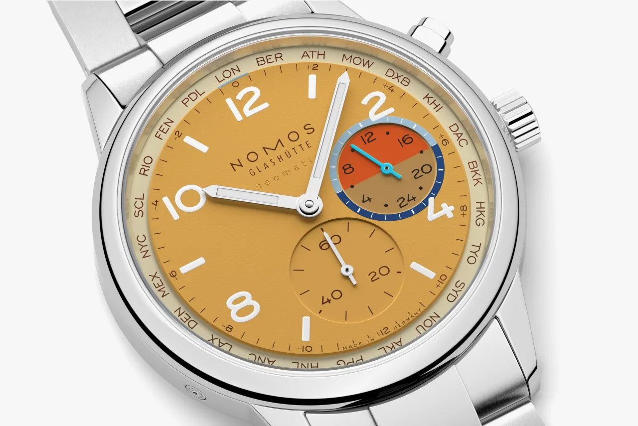 NOMOS Glashütte Club Sport Neomatik Worldtimer Dune 790S6 detay görseli 3