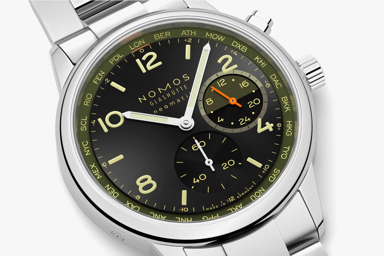 NOMOS Glashütte Club Sport neomatik Worldtimer Vector 790S9 detay görseli 3
