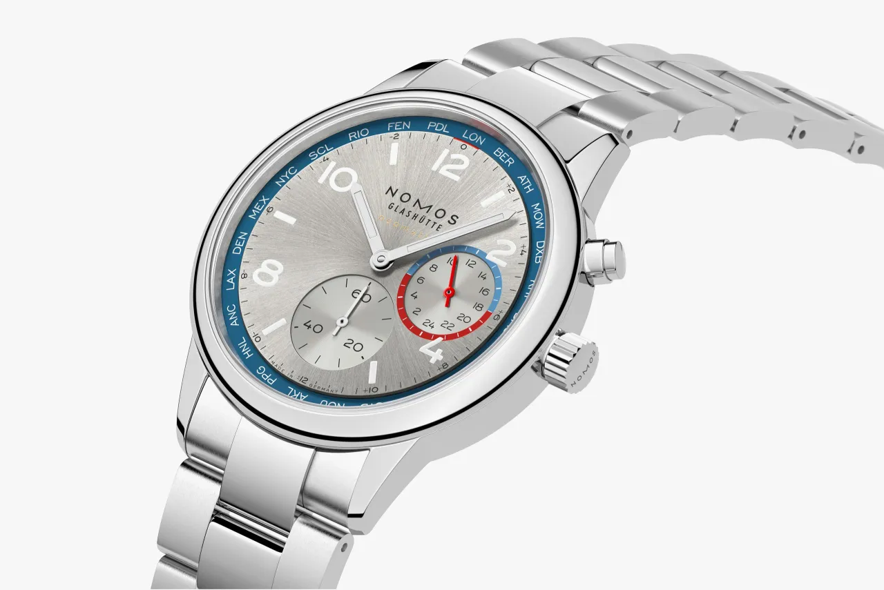 NOMOS Glashütte Club Sport Neomatik Worldtimer Gümüş 791 detay görseli 2