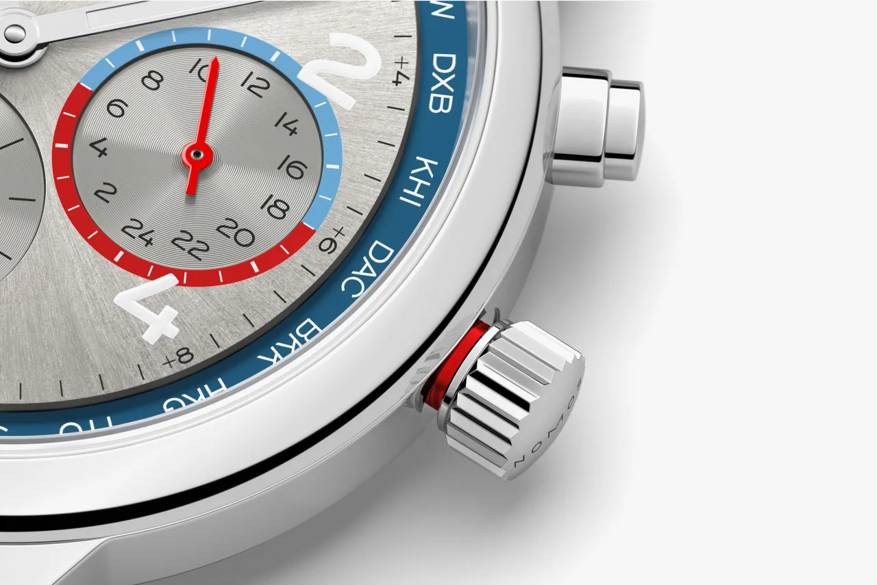 NOMOS Glashütte Club Sport Neomatik Worldtimer Gümüş 791 detay görseli 5
