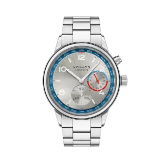 NOMOS Glashütte Club Sport Neomatik Worldtimer Gümüş 791