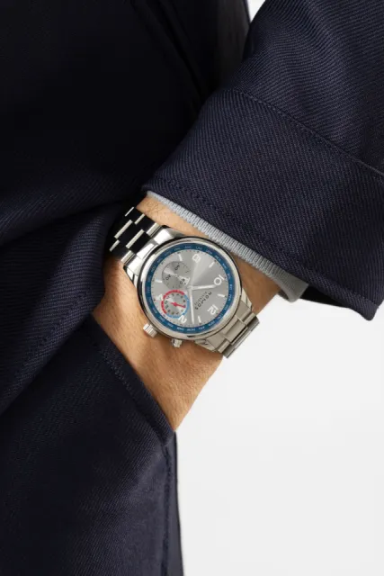 NOMOS Glashütte Club Sport Neomatik Worldtimer Gümüş 791 Görsel 13