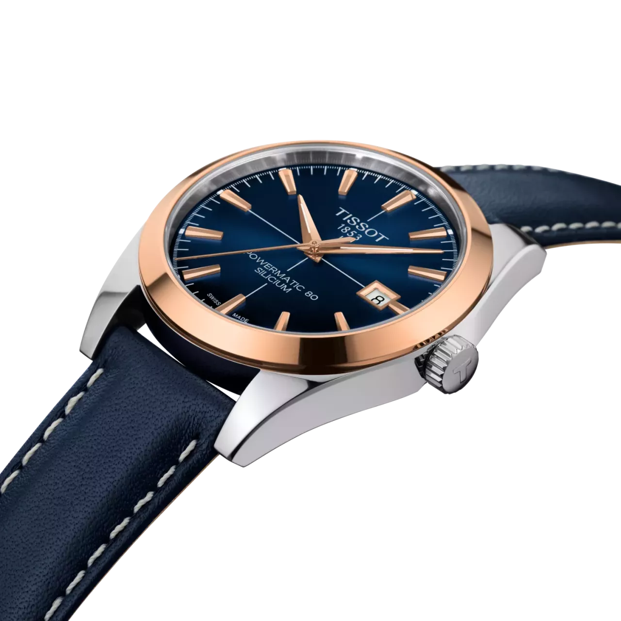 Tissot Gentleman Powermatic 80 Silicium Solid 18k Gold Bezel T9274074604100 detay görseli 1