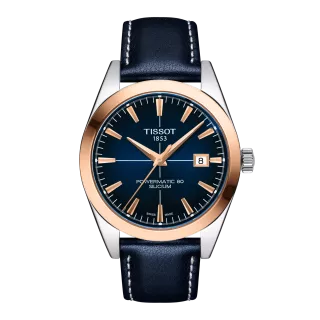 Tissot Gentleman Powermatic 80 Silicium Solid 18k Gold Bezel T9274074604100