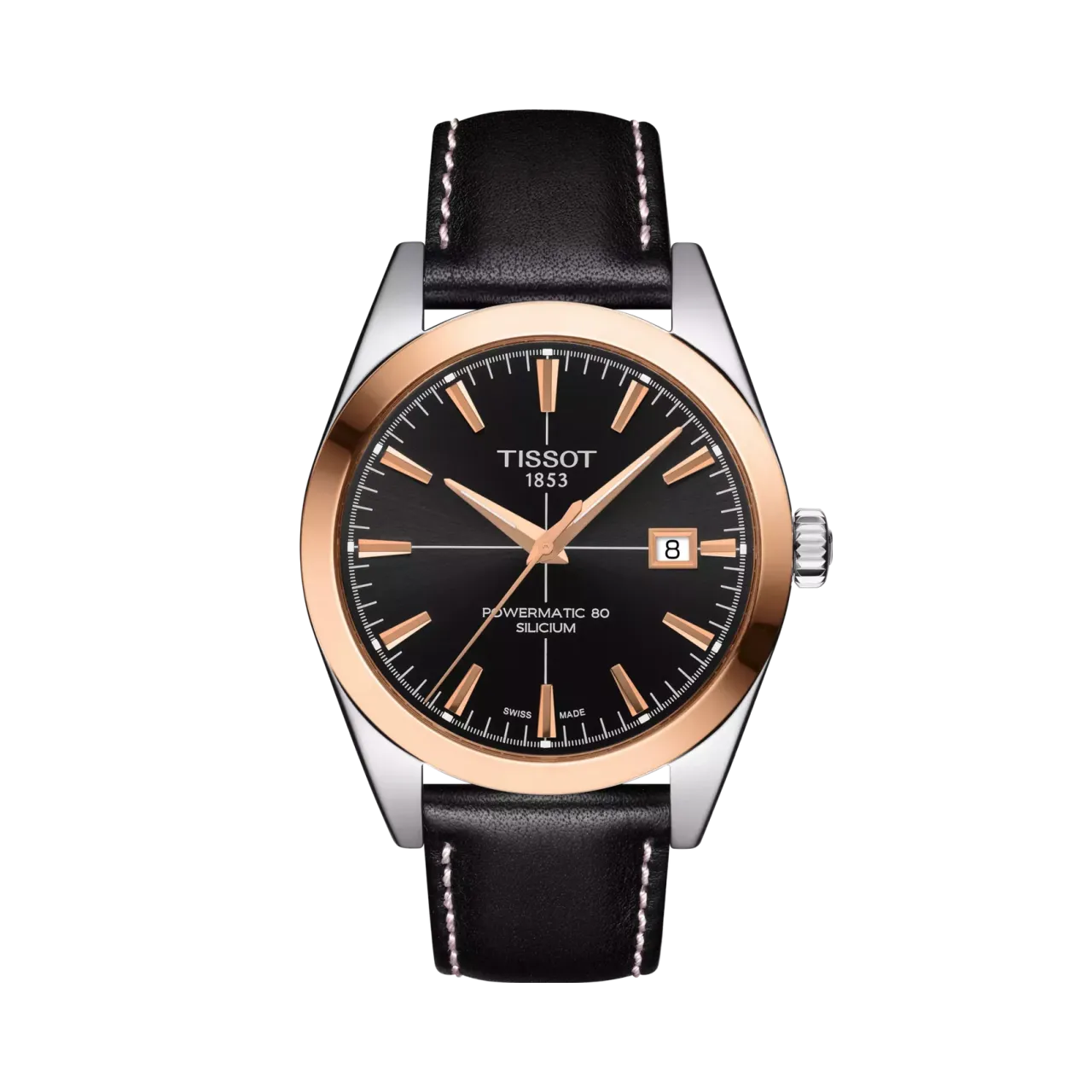 Tissot Gentleman Powermatic 80 Silicium Solid 18k Gold Bezel T9274074605100
