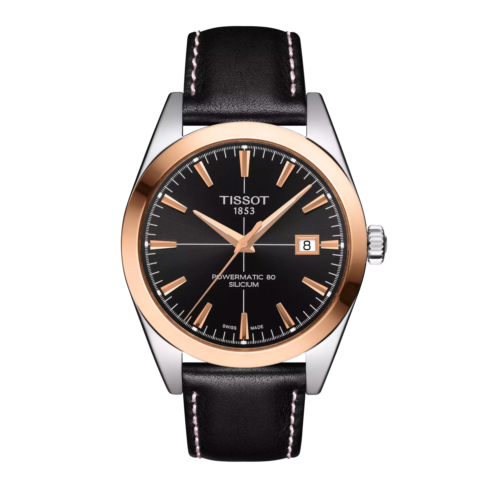 Tissot Gentleman Powermatic 80 Silicium Solid 18k Gold Bezel T9274074605100
