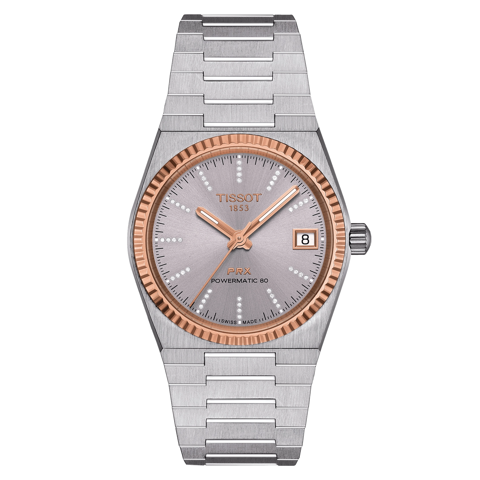 Tissot PRX 18K Gold Diamonds Powermatic 80 T9312074133600 Kol Saati
